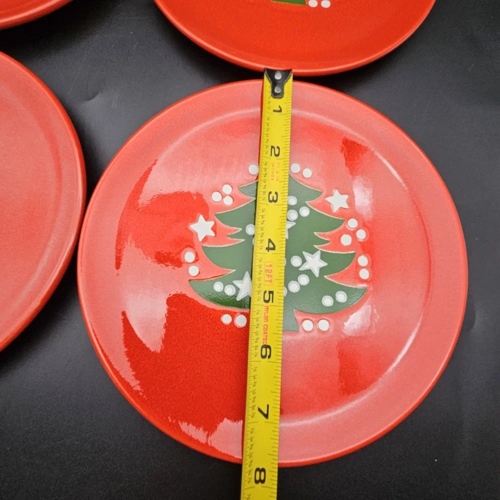 4 Waechtersbach Christmas Tree Red Salad/Dessert Plate 7-3/4